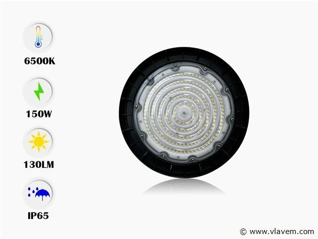 5 x highbay pro led 150w – 6500k koud wit – ip65 waterdicht – 19.500 lm – philips lumileds - afbeelding 4 van  5
