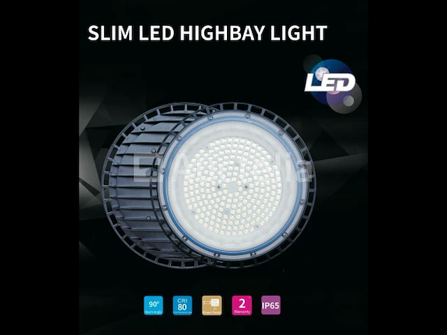 5 x highbay slim 100w - 110lm/w - ip65 - koud wit 6400k - afbeelding 3 van  5