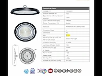 5 x highbay slim 150w - 130lm/w - ip65 - koud wit 6400k - afbeelding 2 van  4