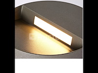 5 x inbouw ronde led trapverlichting – 6w – 540 lm – 3500k neutraal wit – zwart – ip54 waterdicht – (s-22r) - afbeelding 1 van  5