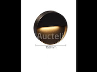 5 x inbouw ronde led trapverlichting – 6w – 540 lm – 3500k neutraal wit – zwart – ip54 waterdicht – (s-22r) - afbeelding 3 van  5