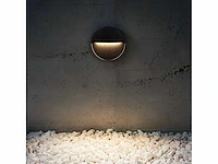 5 x inbouw ronde led trapverlichting – 6w – 540 lm – 3500k neutraal wit – zwart – ip54 waterdicht – (s-22r) - afbeelding 2 van  5
