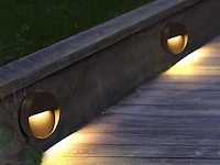 5 x inbouw ronde led trapverlichting – 6w – 540 lm – 3500k neutraal wit – zwart – ip54 waterdicht - afbeelding 1 van  5