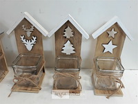 5 x kaarshouder hout 8x9x22 cm - afbeelding 3 van  3