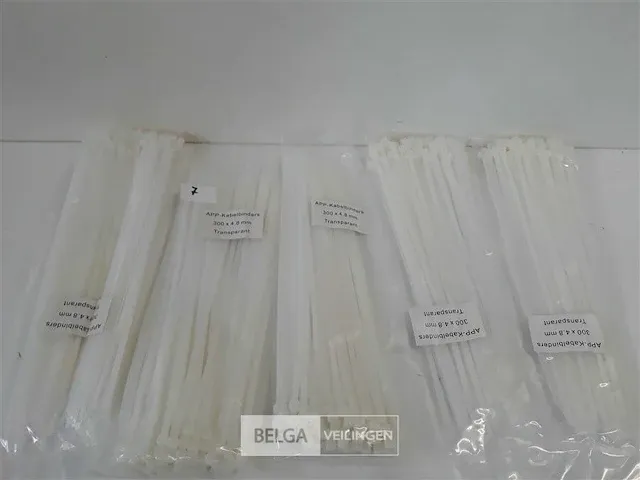 5 x kabelbinders transparant 100 stuks 4,8x300 mm - afbeelding 1 van  3