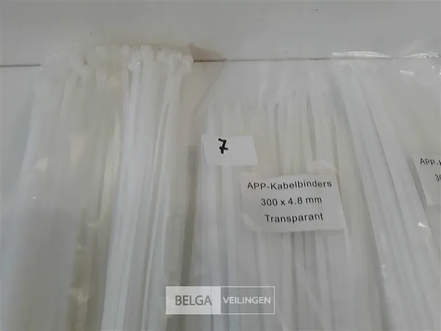 5 x kabelbinders transparant 100 stuks 4,8x300 mm - afbeelding 3 van  3