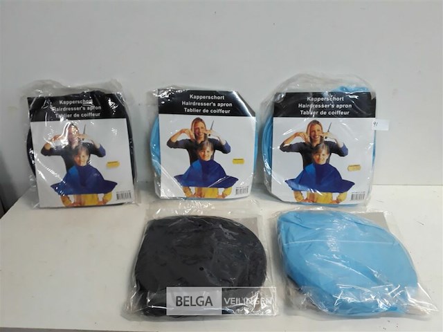 5 x kapperschort blauw/licht blauw - afbeelding 1 van  3