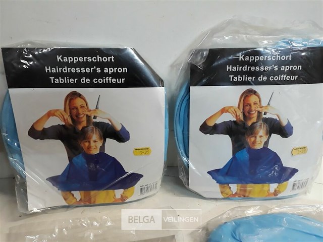 5 x kapperschort blauw/licht blauw - afbeelding 3 van  3