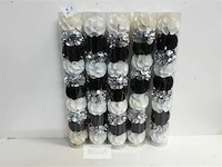 5 x kerst hangdeco 10 stuks wit-zwart-zilver - afbeelding 1 van  3