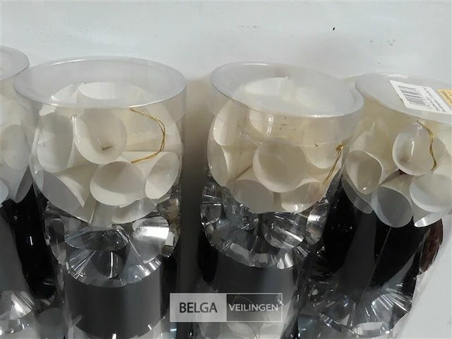 5 x kerst hangdeco 10 stuks wit-zwart-zilver - afbeelding 3 van  3
