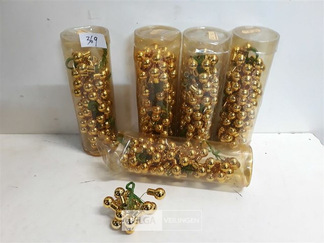 5 x kerstballen mini goud 72 stuks - afbeelding 2 van  3