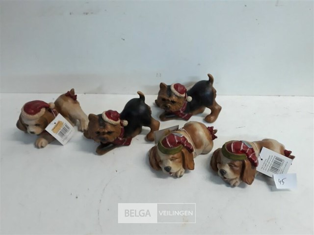 5 x kersthond 3 assorti 14 cm - afbeelding 2 van  3