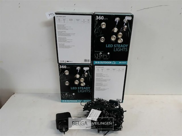 5 x kerstlampen 360 lampen koud wit met tranfo - afbeelding 2 van  3