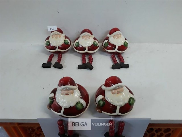 5 x kerstman 10 cm met losse beendjes - afbeelding 1 van  3