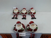 5 x kerstman 10 cm met losse beendjes - afbeelding 2 van  3