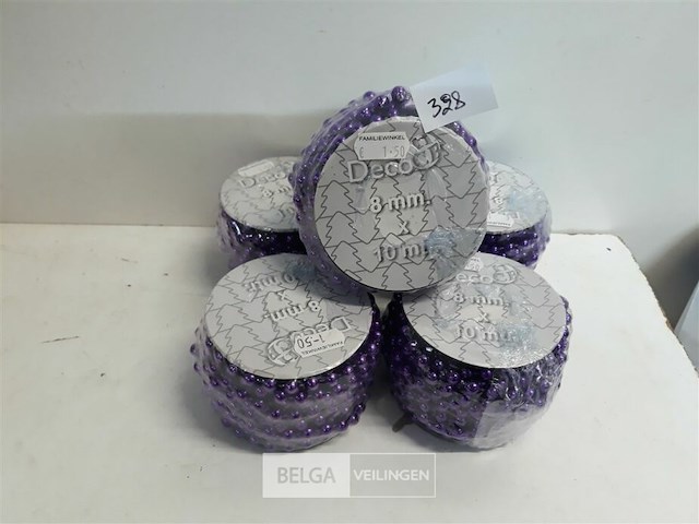 5 x kralenguirlande paars 8 mm x 10 m - afbeelding 2 van  3
