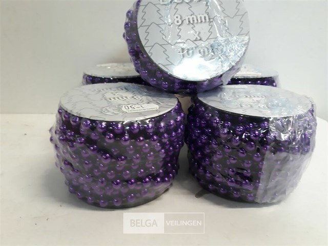 5 x kralenguirlande paars 8 mm x 10 m - afbeelding 3 van  3