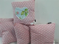 5 x kussen roze met dots 35x35 cm - afbeelding 2 van  2