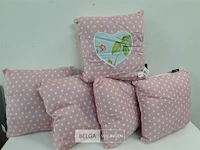 5 x kussen roze met dots 35x35 cm - afbeelding 2 van  3