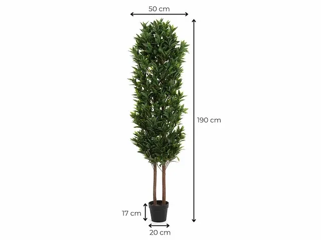 5 x laurierboom - kunstplant - 190 cm - afbeelding 5 van  6