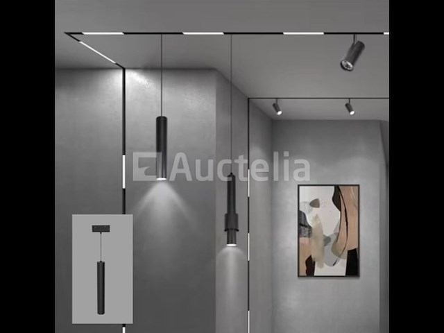 5 x led hangspot op magnetische rail 48v - 4200k neutraal wit -20w - zwart - afbeelding 4 van  4