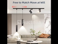 5 x led hangspot op magnetische rail 48v - 4200k neutraal wit -30w - zwart - afbeelding 4 van  4