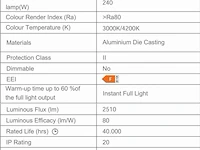 5 x led hangspot op magnetische rail 48v - 4200k neutraal wit -30w - zwart - afbeelding 5 van  5