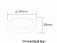 5 x led paneel - rond - 30w opbouw - kleur kader : wit 6500k (koud wit) - afbeelding 4 van  5