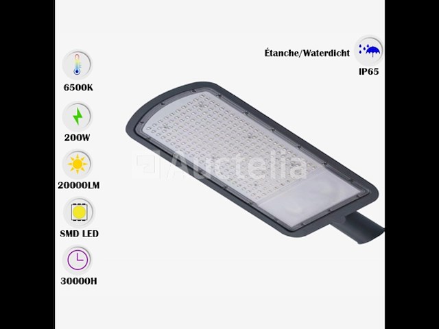5 x led straatverlichting 200w – 6500k koud wit – ip65 waterdicht – 20.000 lm - afbeelding 6 van  6