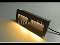 5 x led trapverlichting 3w – 270 lm – 3000kwarm wit – ip65 waterdicht – rechthoekig – antraciet (ly06) - afbeelding 1 van  3