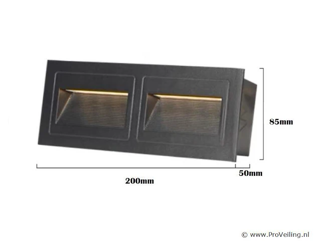 5 x led trapverlichting 3w – 270 lm – 3000kwarm wit – ip65 waterdicht – rechthoekig – antraciet (ly06) - afbeelding 2 van  3