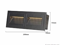 5 x led trapverlichting 3w – 270 lm – 3000kwarm wit – ip65 waterdicht – rechthoekig – antraciet - afbeelding 2 van  3