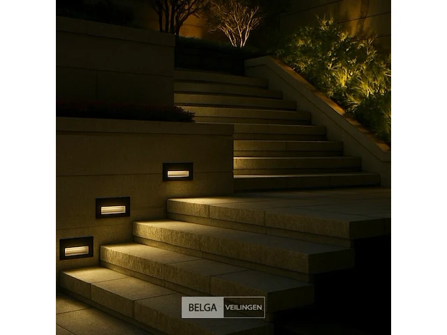 5 x led trapverlichting 6w – 540 lm – 3000k warm wit – ip65 waterdicht – rechthoekig – antraciet (ly05) - afbeelding 3 van  4
