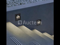 5 x led trapverlichting met sensor – 3w – 270 lm – 3000k warm wit – ip65 waterdicht – inbouw vierkant – antraciet (ly03) - afbeelding 4 van  4