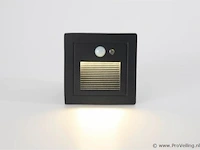 5 x led trapverlichting met sensor – 3w – 270 lm – 3000k warm wit – ip65 waterdicht – inbouw vierkant – antraciet (ly03) - afbeelding 2 van  4