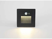 5 x led trapverlichting met sensor – 3w – 270 lm – 3000k warm wit – ip65 waterdicht – inbouw vierkant – antraciet (ly03) - afbeelding 2 van  4