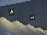 5 x led trapverlichting met sensor – 3w – 270 lm – 3000k warm wit – ip65 waterdicht – inbouw vierkant - afbeelding 4 van  4
