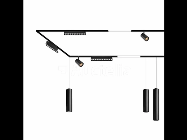5 x libra lineaire richtbare led-spot voor magnetische rail 48v – 12w – zwart. - afbeelding 4 van  5