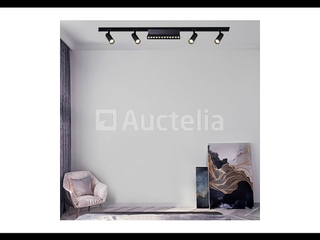 5 x libra spot draaibare lineaire led op magnetische rail 48v - 4000k neutraal wit -12w - zwart - afbeelding 2 van  5