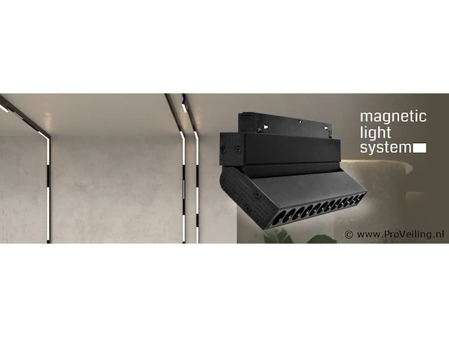 5 x libra spot draaibare lineaire led op magnetische rail 48v - 4000k neutraal wit -12w - zwart - afbeelding 4 van  5