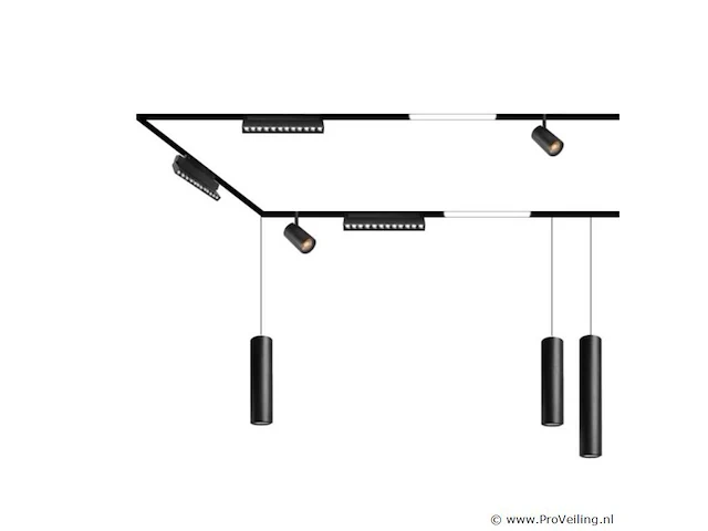5 x libra spot draaibare lineaire led op magnetische rail 48v - 4000k neutraal wit -12w - zwart - afbeelding 5 van  5