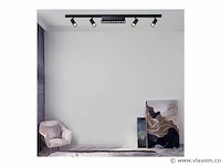 5 x libra spot draaibare lineaire led op magnetische rail 48v - 4000k neutraal wit -12w - zwart - afbeelding 2 van  5