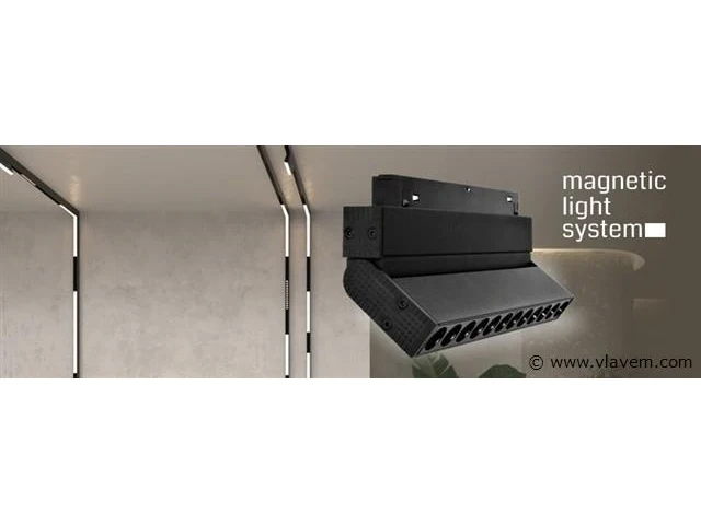 5 x libra spot draaibare lineaire led op magnetische rail 48v - 4000k neutraal wit -12w - zwart - afbeelding 4 van  5