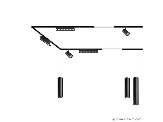5 x libra spot draaibare lineaire led op magnetische rail 48v - 4000k neutraal wit -12w - zwart - afbeelding 5 van  5