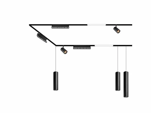 5 x libra spot draaibare lineaire led op magnetische rail 48v - 4000k neutraal wit -12w - zwart - afbeelding 5 van  5