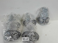 5 x masker met grijze pluimen - afbeelding 1 van  3