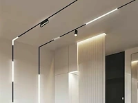 5 x mora led spot lineair op magnetische rail 48v - 4000k neutraal wit -20w - zwart - afbeelding 2 van  5