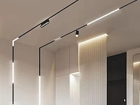 5 x mora led spot lineaire op magnetische rail 48v - 4000k neutraal wit -15w - zwart - afbeelding 5 van  5