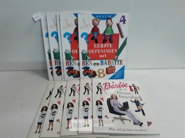5 x oefinningenboek 4-6 j + 5 x barbie boek - afbeelding 1 van  3