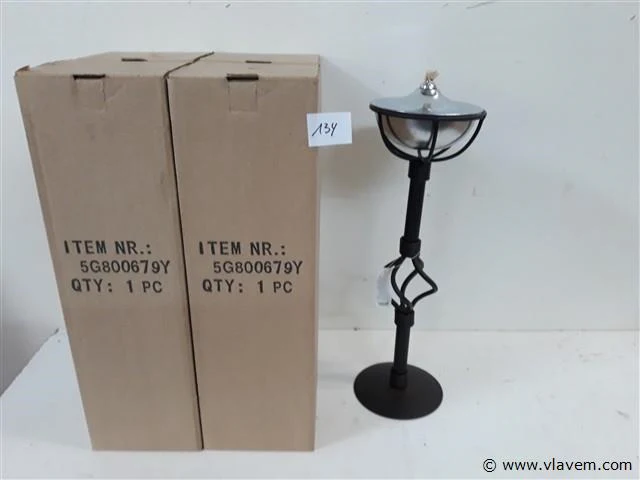 5 x olie-lamp op voet 36 cm - afbeelding 1 van  2